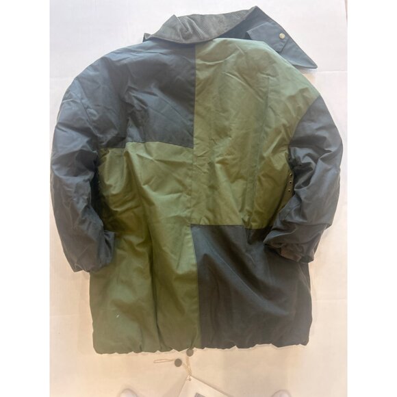 BARBOUR x Ganni Tartan Waxed Cotton Bomber Jacket Green Size UK 6 US 2 - Picture 9 of 9